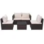 5-piece garden furniture set and brown synthetic rattan cushions by vidaXL, Garden sets - Ref: Foro24-43109, Price: 365,73 €,...