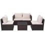 5-teiliges Gartenmöbel-Set und braune Kissen aus synthetischem Rattan von vidaXL, Gartensets - Ref: Foro24-43109, Preis: 381,...