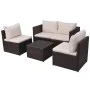 5-piece garden furniture set and brown synthetic rattan cushions by vidaXL, Garden sets - Ref: Foro24-43109, Price: 365,73 €,...