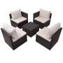 5-piece garden furniture set and brown synthetic rattan cushions by vidaXL, Garden sets - Ref: Foro24-43109, Price: 365,73 €,...