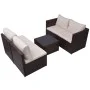 5-piece garden furniture set and brown synthetic rattan cushions by vidaXL, Garden sets - Ref: Foro24-43109, Price: 365,73 €,...