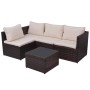 5-teiliges Gartenmöbel-Set und braune Kissen aus synthetischem Rattan von vidaXL, Gartensets - Ref: Foro24-43109, Preis: 381,...