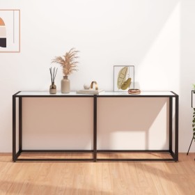 Konsolentisch aus gehärtetem Glas aus weißem Marmor, 180 x 35 x 75,5 cm von , Seitentische - Ref: Foro24-331684, Preis: 74,57...