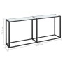 White marble tempered glass console table 180x35x75.5 cm by , Side tables - Ref: Foro24-331684, Price: 74,57 €, Discount: %