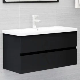 Black engineered wood cabinet with sink by , bathroom vanities - Ref: Foro24-3071559, Price: 210,99 €, Discount: %