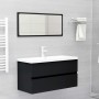 Schwarzer Holzwerkstoffschrank mit Waschbecken von , Badezimmerwaschtische - Ref: Foro24-3071559, Preis: 225,91 €, Rabatt: %