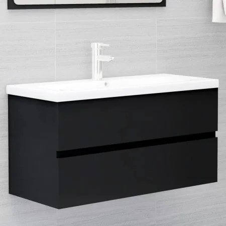 Black engineered wood cabinet with sink by , bathroom vanities - Ref: Foro24-3071649, Price: 283,94 €, Discount: %