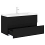 Mueble con lavabo madera de ingeniería negro de , Tocadores de baño - Ref: Foro24-3071649, Precio: 295,36 €