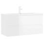 Glossy white engineered wood cabinet with sink by , bathroom vanities - Ref: Foro24-3071654, Price: 303,96 €, Discount: %