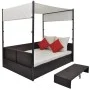 Gartenbett mit synthetischer Rattanmarkise braun 190x130 cm von vidaXL, Betten im Freien - Ref: Foro24-42900, Preis: 519,26 €...