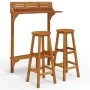 Balcony bar furniture set 3 pieces solid acacia wood by , Garden sets - Ref: Foro24-3116003, Price: 145,25 €, Discount: %