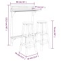 Balcony bar furniture set 3 pieces solid acacia wood by , Garden sets - Ref: Foro24-3116003, Price: 146,95 €, Discount: %