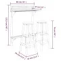 Balcony bar furniture set 3 pieces solid acacia wood by , Garden sets - Ref: Foro24-3116003, Price: 145,25 €, Discount: %