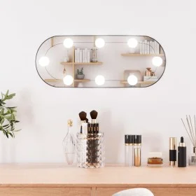 Oval wall mirror with glass LED lights 25x60 cm by , Mirrors - Ref: Foro24-3189160, Price: 32,26 €, Discount: %
