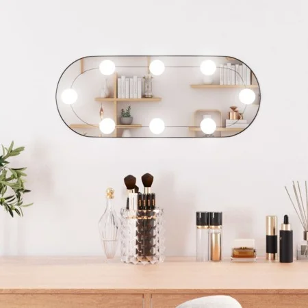 Ovaler Wandspiegel mit Glas-LED-Leuchten 25x60 cm von , Spiegel - Ref: Foro24-3189160, Preis: 32,26 €, Rabatt: %