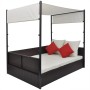 Garden bed with brown synthetic rattan canopy 190x130 cm by vidaXL, Outdoor beds - Ref: Foro24-42900, Price: 478,42 €, Discou...