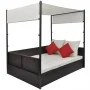 Garden bed with brown synthetic rattan canopy 190x130 cm by vidaXL, Outdoor beds - Ref: Foro24-42900, Price: 519,26 €, Discou...
