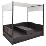 Garden bed with brown synthetic rattan canopy 190x130 cm by vidaXL, Outdoor beds - Ref: Foro24-42900, Price: 478,42 €, Discou...