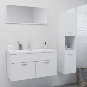 Glänzend weißes Badezimmermöbelset aus Holzwerkstoff von , Badezimmermöbel - Ref: Foro24-3071159, Preis: 330,97 €, Rabatt: %