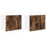 Armario de cocina mural 2 pcs Roble ahumado 50 x 31 x 40 cm