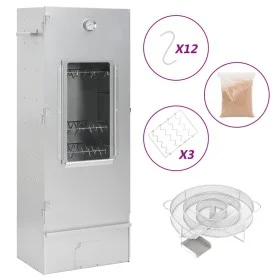 BBQ smoker oven with cold smoke generator galvanized steel by , Barbecues - Ref: Foro24-3200750, Price: 204,33 €, Discount: %