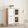OTTA Sideboard aus massivem Kiefernholz braun und weiß 85x43x125 cm von , Sideboards - Ref: Foro24-351308, Preis: 230,25 €, R...