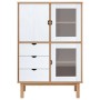 Aparador OTTA madera maciza pino marrón y blanco 85x43x125 cm de , Aparadores - Ref: Foro24-351308, Precio: 244,61 €, Descuen...