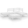 Gartenmöbel-Set 5-teilig aus massivem weißem Kiefernholz von , Gartensets - Ref: Foro24-3082623, Preis: 236,75 €, Rabatt: %