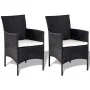 Set de muebles de jardín 4 pzas y cojines ratán sintético negro de , Conjuntos de jardín - Ref: Foro24-44186, Precio: 252,20 ...