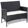 4-teiliges Gartenmöbel-Set und schwarze Kissen aus synthetischem Rattan von , Gartensets - Ref: Foro24-44186, Preis: 256,33 €...
