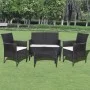 Set de muebles de jardín 4 pzas y cojines ratán sintético negro de , Conjuntos de jardín - Ref: Foro24-44186, Precio: 252,20 ...