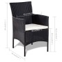4-teiliges Gartenmöbel-Set und schwarze Kissen aus synthetischem Rattan von , Gartensets - Ref: Foro24-44186, Preis: 256,33 €...