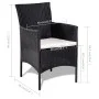 Set de muebles de jardín 4 pzas y cojines ratán sintético negro de , Conjuntos de jardín - Ref: Foro24-44186, Precio: 252,20 ...