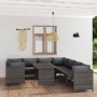 9-piece garden furniture set and gray synthetic rattan cushions by , Garden sets - Ref: Foro24-3059772, Price: 597,50 €, Disc...