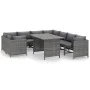 9-teiliges Gartenmöbel-Set und graue synthetische Rattankissen von , Gartensets - Ref: Foro24-3059772, Preis: 534,87 €, Rabat...