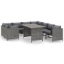 9-teiliges Gartenmöbel-Set und graue synthetische Rattankissen von , Gartensets - Ref: Foro24-3059772, Preis: 597,50 €, Rabat...