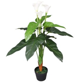 Artificial calla lily plant with white pot 85 cm. by vidaXL, artificial flora - Ref: Foro24-244445, Price: 38,84 €, Discount: %