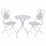 Garden bistro table and chairs set, 3 pieces, white steel with a grayish hue. by vidaXL, Garden sets - Ref: Foro24-43150, Pri...