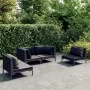 4-piece garden sofas and dark gray synthetic rattan cushions by , Garden sets - Ref: Foro24-3099818, Price: 365,26 €, Discoun...