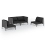 4-teilige Gartensofas und dunkelgraue Kissen aus synthetischem Rattan von , Gartensets - Ref: Foro24-3099818, Preis: 420,09 €...