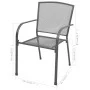 Stapelbare Gartenstühle 2 Einheiten aus grauem Stahl von vidaXL, Gartenstühle - Ref: Foro24-42705, Preis: 113,91 €, Rabatt: %