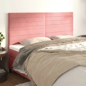 Headboards 4 units of pink velvet 100x5x78/88 cm by , Headboards and footboards - Ref: Foro24-3116543, Price: 107,82 €, Disco...