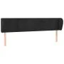 Black velvet headboard 183x23x78/88 cm by , Headboards and footboards - Ref: Foro24-3117346, Price: 71,70 €, Discount: %