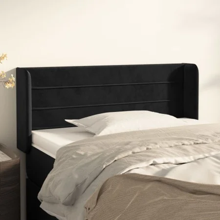 Kopfteil aus schwarzem Samt, 93 x 16 x 78/88 cm von , Kopf- und Fußteile - Ref: Foro24-3118946, Preis: 49,55 €, Rabatt: %