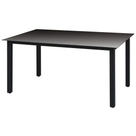 Black aluminum and glass garden table 150x90x74 cm by vidaXL, Garden tables - Ref: Foro24-42788, Price: 165,36 €, Discount: %
