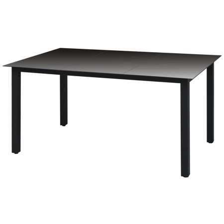 Mesa de jardín de aluminio y vidrio negra 150x90x74 cm de vidaXL, Mesas de jardín - Ref: Foro24-42788, Precio: 165,27 €, Desc...