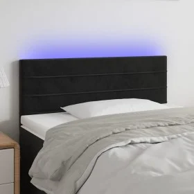 Kopfteil aus schwarzem Samt mit LED 90x5x78/88 cm von , Kopf- und Fußteile - Ref: Foro24-3121790, Preis: 46,84 €, Rabatt: %