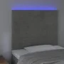 Kopfteil mit LED-Leuchten, hellgrauer Samt, 90 x 5 x 118/128 cm von , Kopf- und Fußteile - Ref: Foro24-3122600, Preis: 53,43 ...