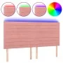 Cabecero con luces LED terciopelo rosa 200x5x118/128 cm de , Cabeceros y pies de cama - Ref: Foro24-3122635, Precio: 117,04 €...