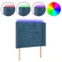 Dark blue velvet LED headboard 93x16x118/128 cm by , Headboards and footboards - Ref: Foro24-3124228, Price: 81,41 €, Discoun...